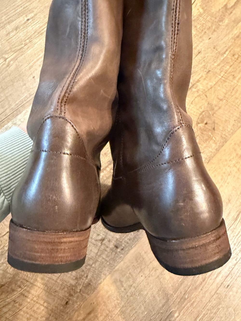 Frye Melissa Button 2 Tall Leather Riding Boot Grey 8.5 - Picture 7 of 13